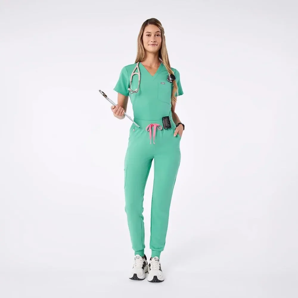 NEW NWT Figs High Waisted Zamora 6-Pocket Jogger Scrub Pants Surgical Green M - Picture 4 of 16